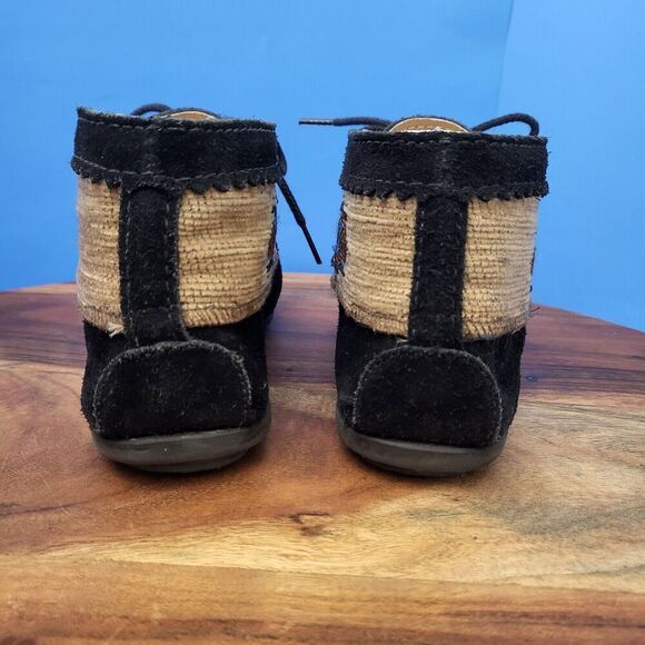 Minnetonka El Paso Moccasin Ankle Boot Black Suede Southwestern Women's 8.5 - Picture 9 of 13